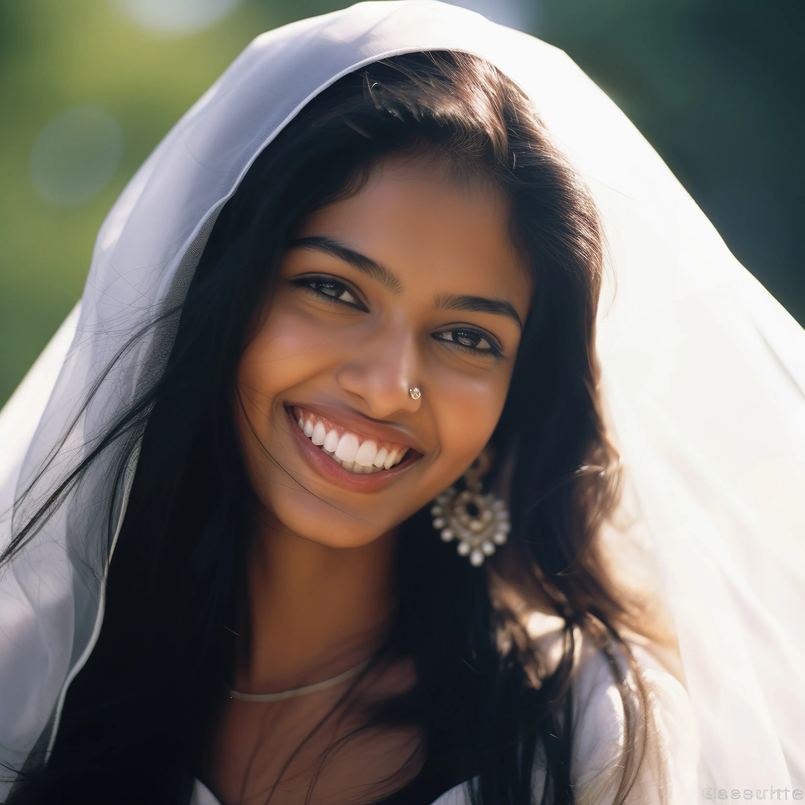 Patient smiling with new porcelain veneers in Banff